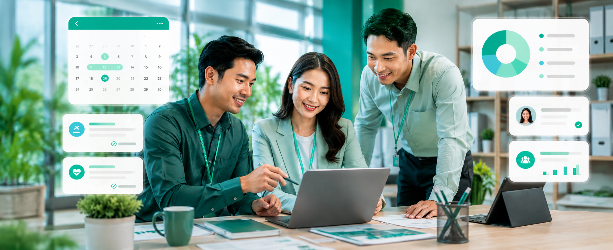 Malaysian HR team using eLeave report software